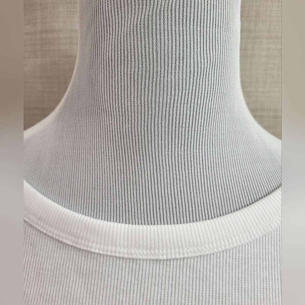 Talbots Women's White Ribbed Knit Stretch Boat Neck‎ 3/4 Sleeve Top Size Lg NWT - Picture 7 of 12